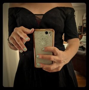 Guess black off the shower A line flirty dress